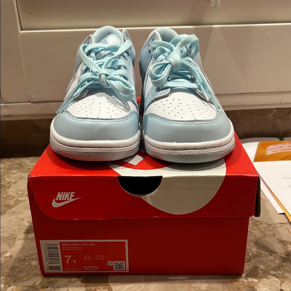 Nike Kids Sneakers - Sky Blue and White 7 Youth 8.5 in women’s